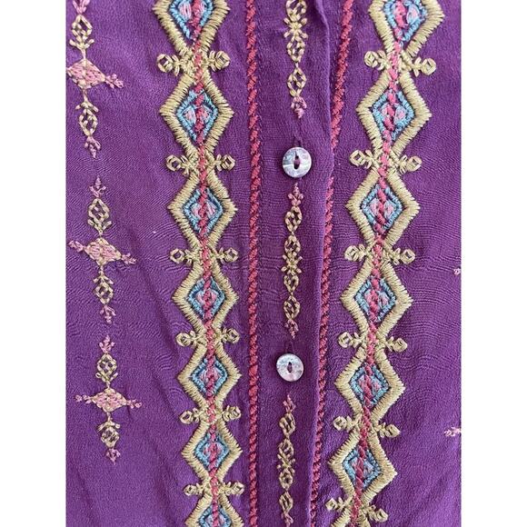 Johnny Was Workshop / Vika Peasant Tunic Top / Boho Embroidered Shirt - Picture 5 of 7